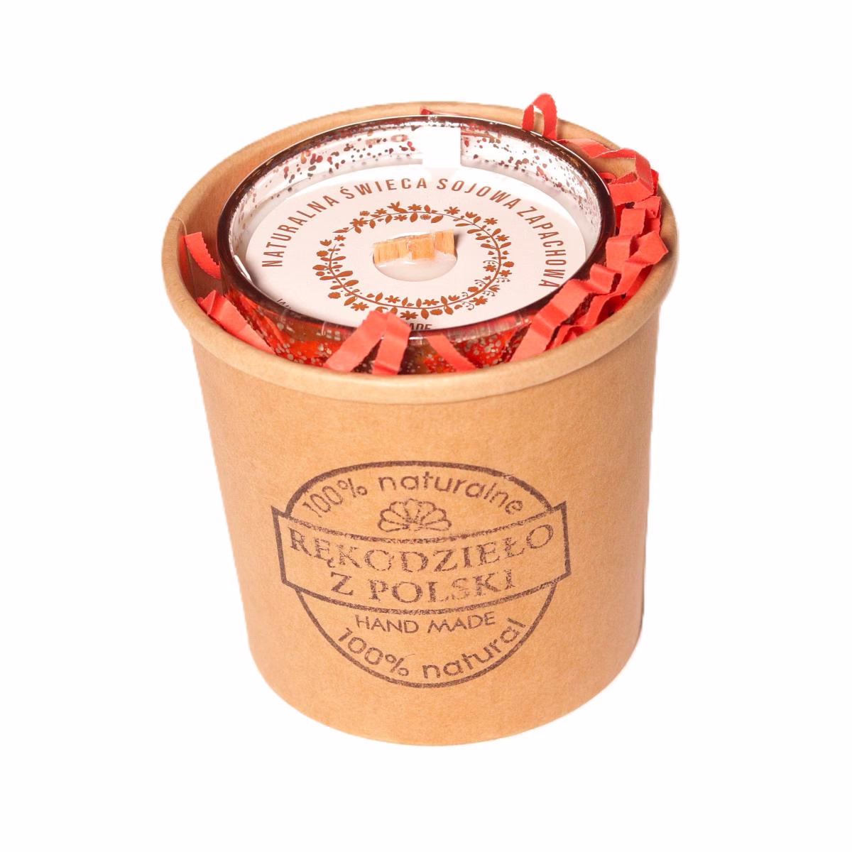 Luksusowa Zapachowa Świeca Sojowa Glamour w Złoty Szkle w opakowaniu